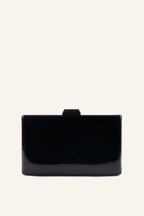 Siyah Rugan Kare Düz Abiye Çanta