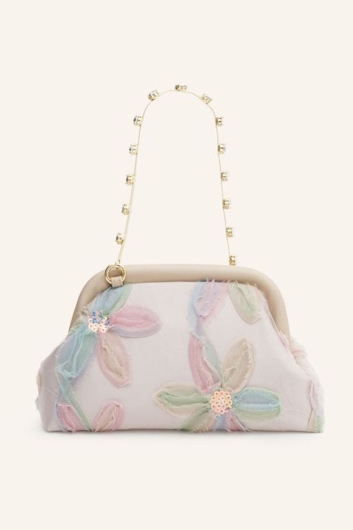 Şampanya Saten Blush Abiye Çanta 