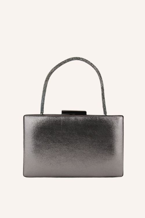 Antrasit Sıvama Kare Abiye Çanta