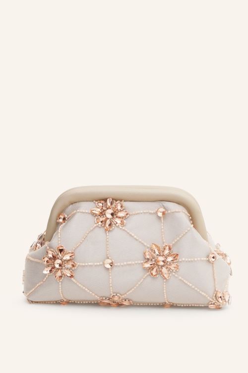 Şampanya Saten Senna Abiye Çanta 