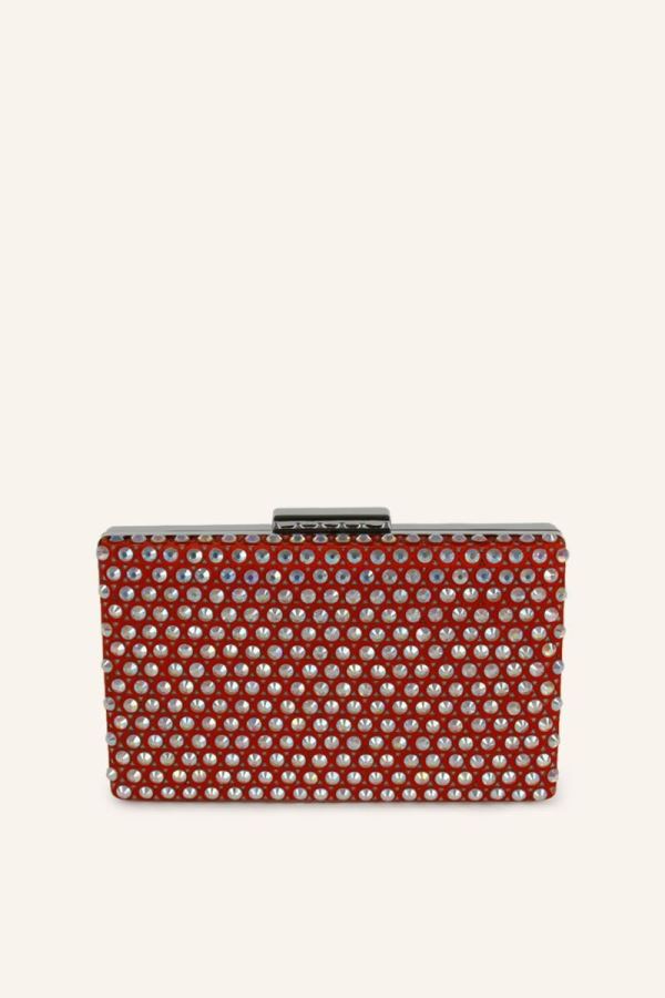 Kırmızı Taşlı Abiye Çanta