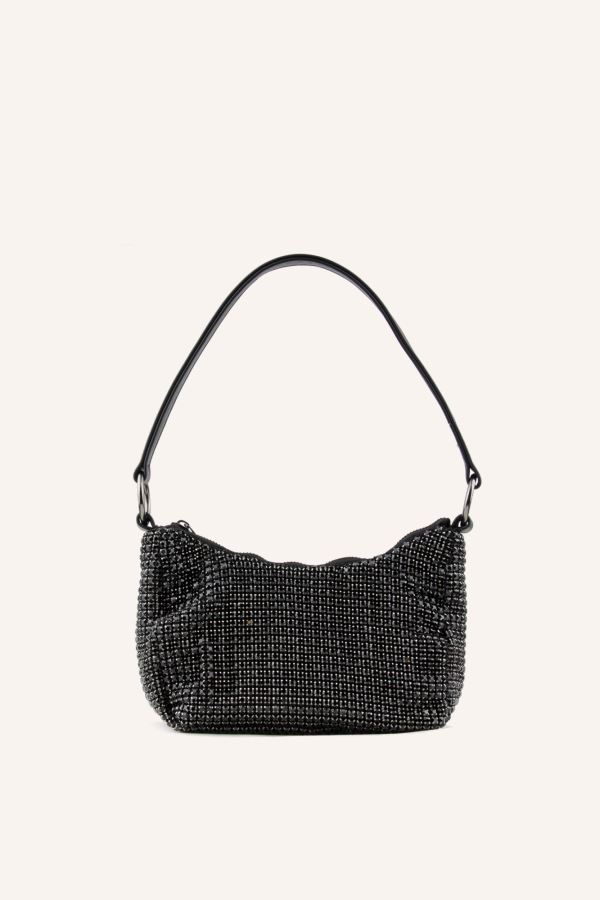 Siyah Taşlı Omuz Çantası