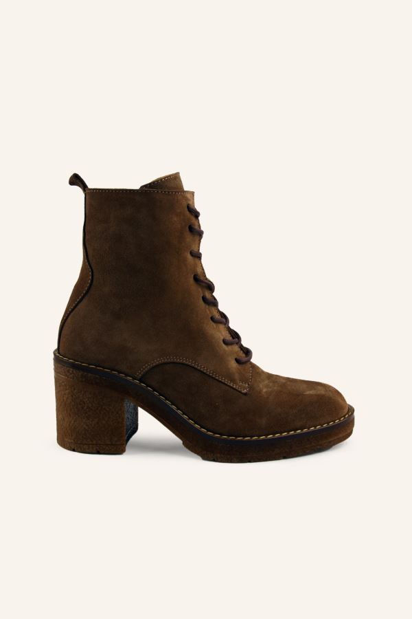 Vizon Süet Deri Topuklu Bot