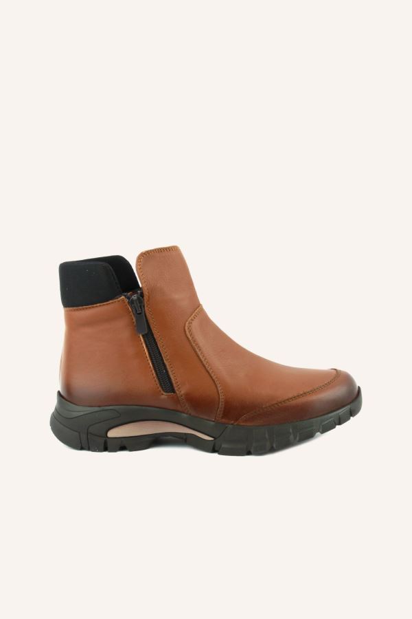 Taba Fermuarlı Deri Bot 