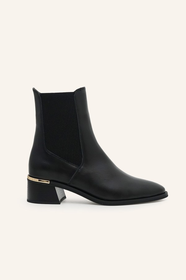 Siyah Lastikli Deri Bot 