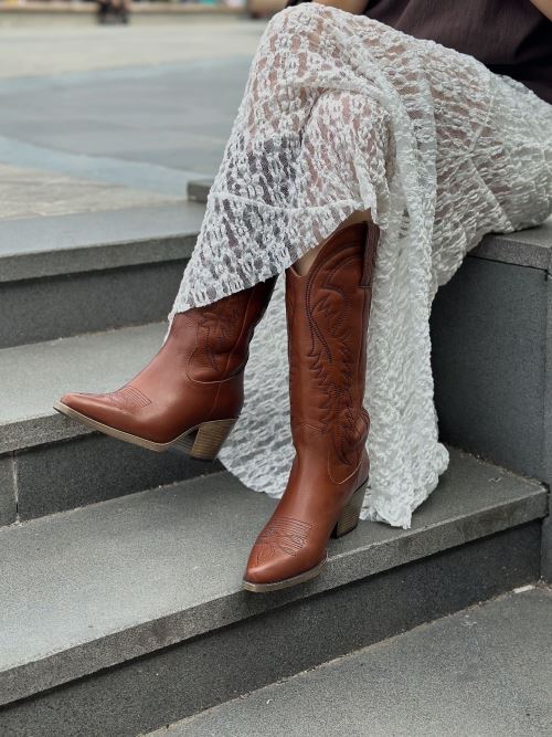 Kahve Lesbos Western Çizme