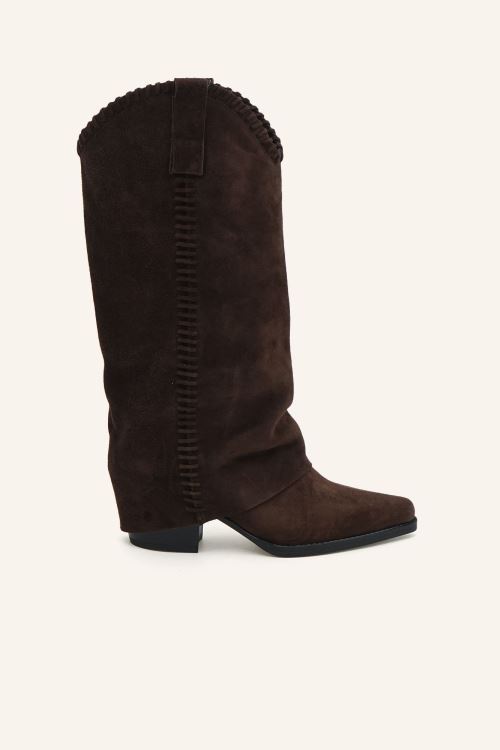 Kahve Süet Western  Çizme 