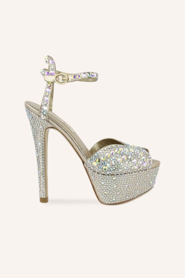 Altın Alis Yüksek Topuk Platformlu Ayakkabı