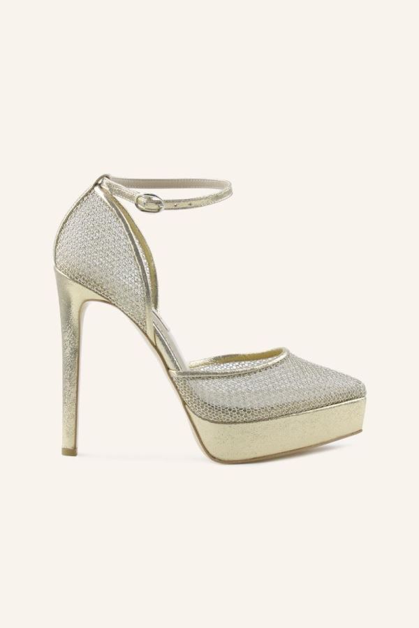 Altın Galvin Platform Topuklu Ayakkabı