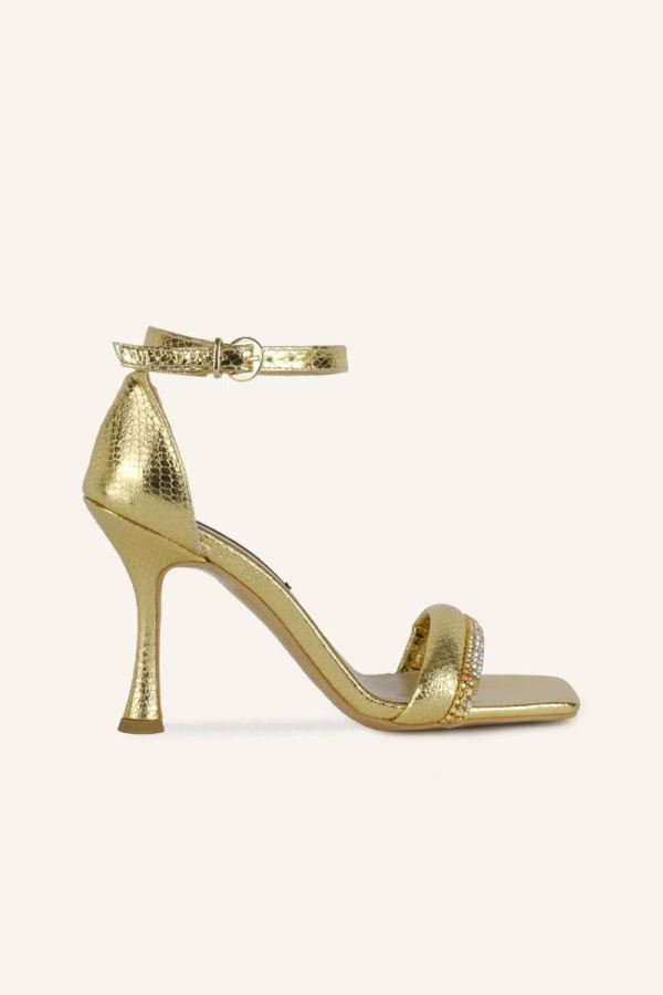 Altın Lorenzo Topuklu Sandalet