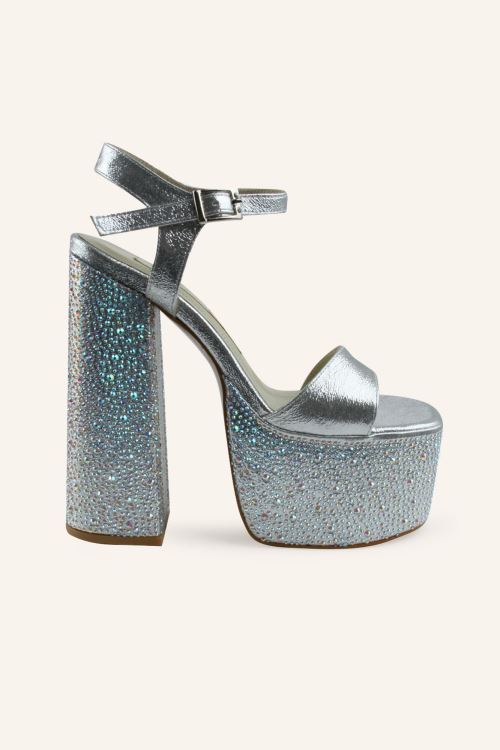 Gümüş Serene Yüksek Platform Topuklu Sandalet