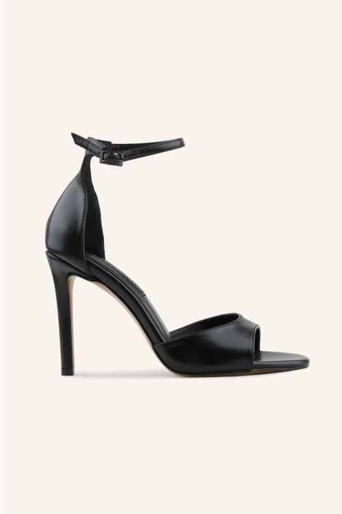 Siyah Leroy Tek Bant Topuklu Sandalet