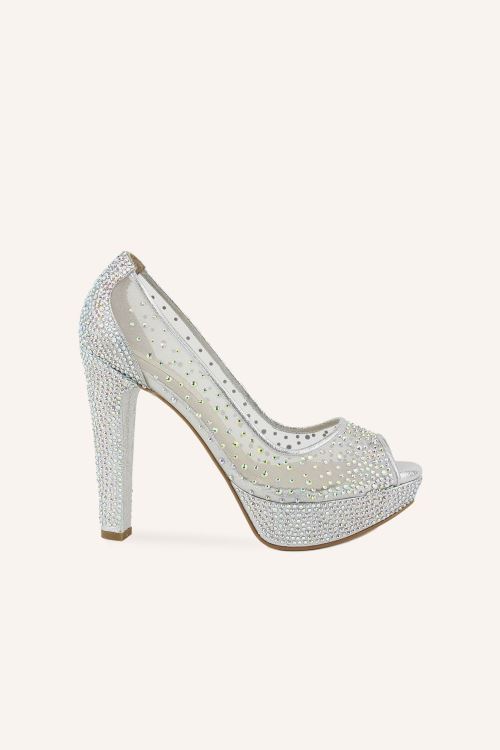 Gümüş Cinderella Platformlu Ayakkabı