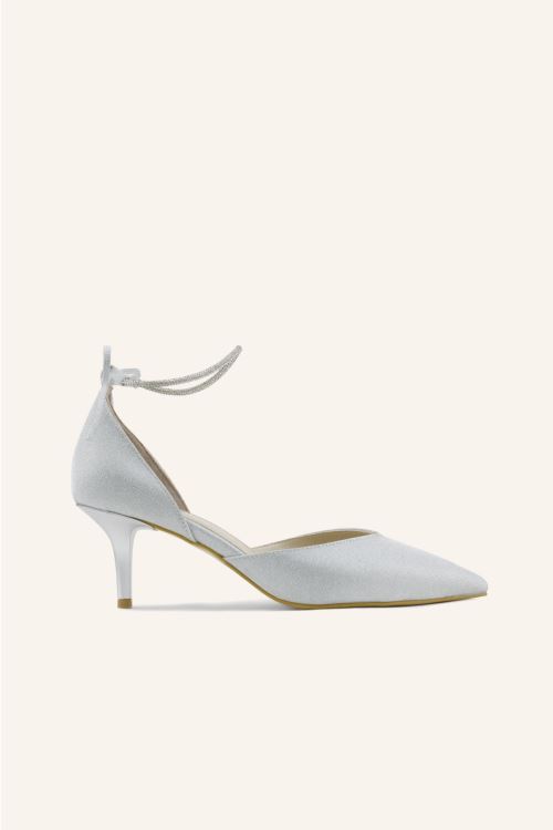 Gümüş Sim Elisya Mini Topuklu Ayakkabı