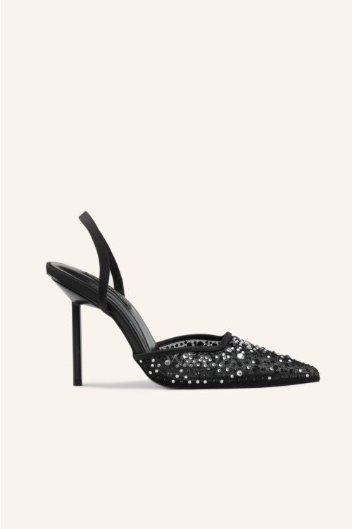 Siyah Saten Mathilda Stiletto