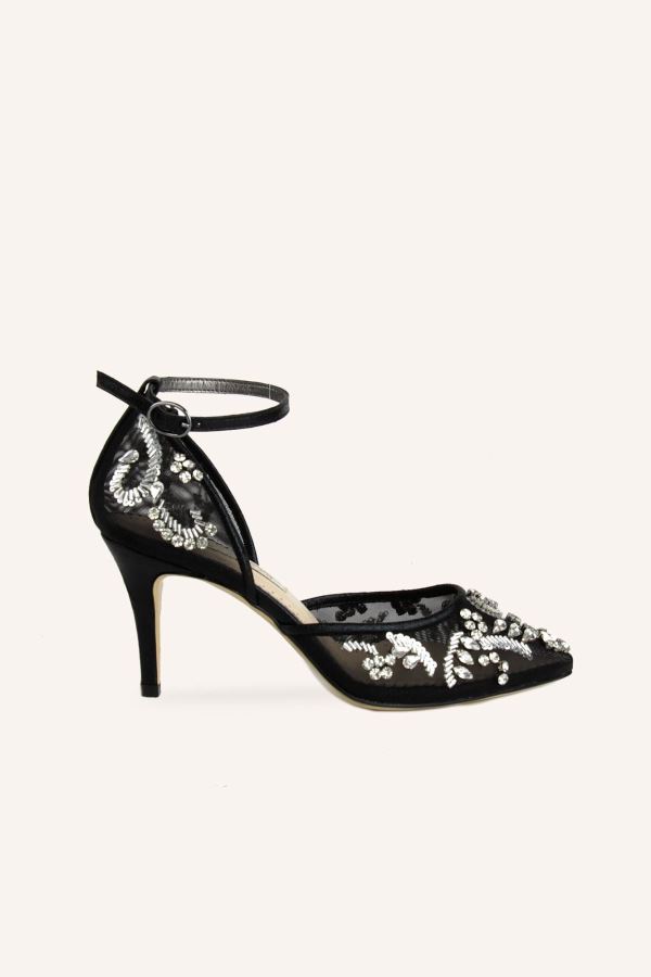 Siyah Peri Topuklu Ayakkabı