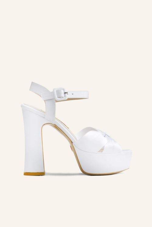 Sedef Saten Adel Platform Topuklu Gelin Ayakkabısı 