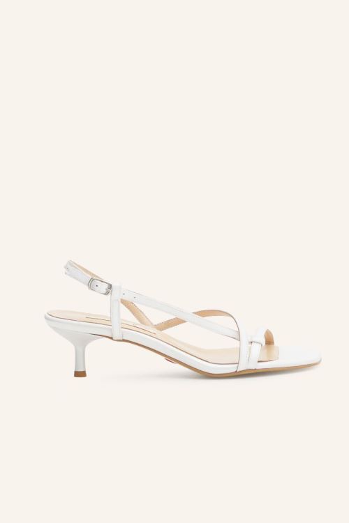 Beyaz Saten Nera Topuklu Gelin Ayakkabısı 