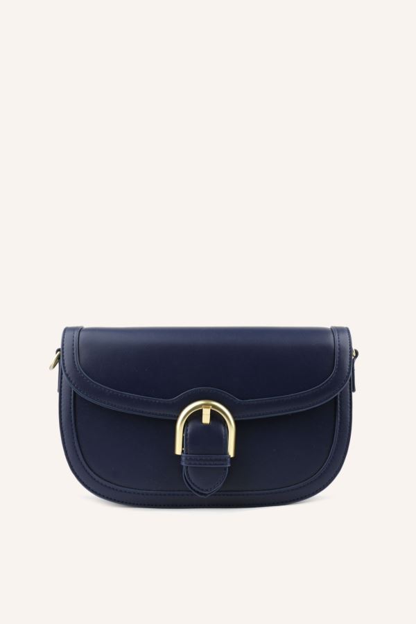 Lacivert Kemer Detaylı Omuz Çantası