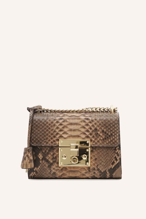 Chestnut Lamina Piton Derisi Çanta 