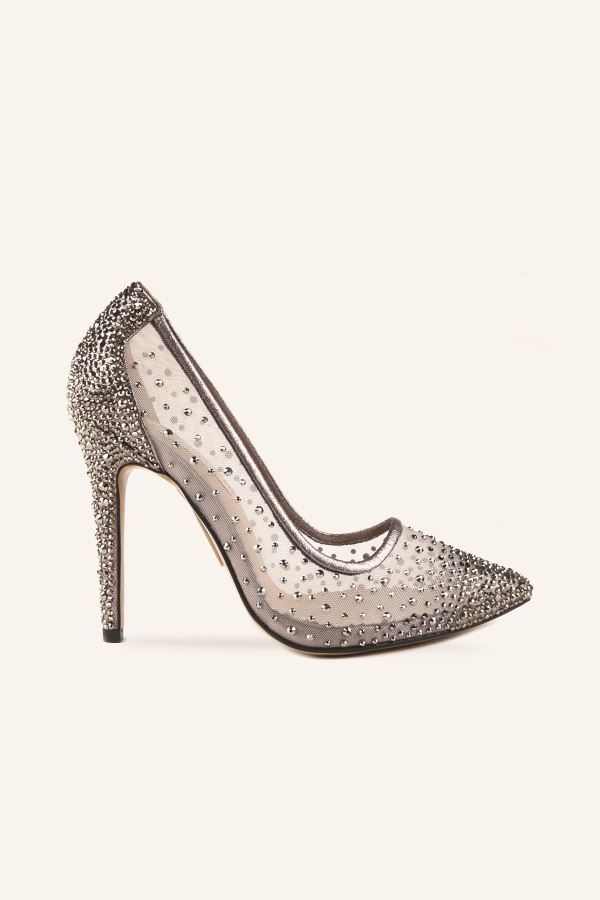 Antrasit Cinderella Yüksek Topuklu Ayakkabı 