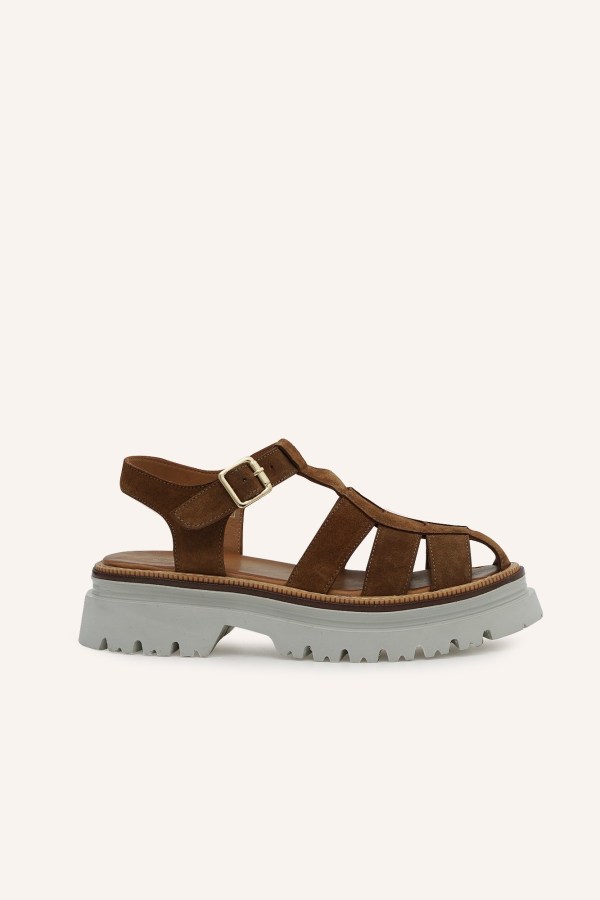 Taba Süet Deri Sandalet 