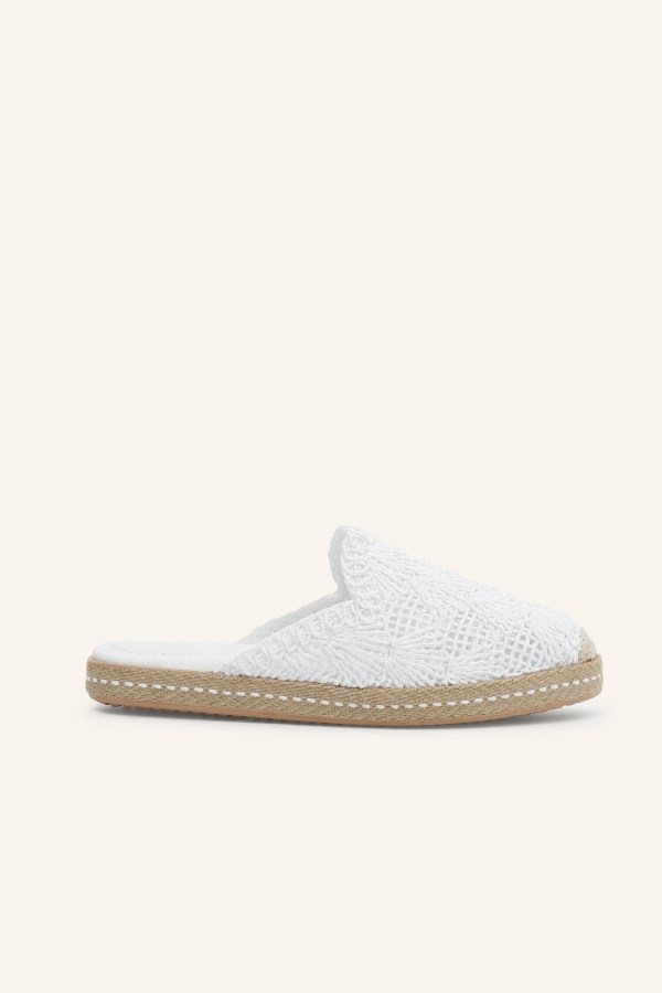 Beyaz Espadril Terlik 