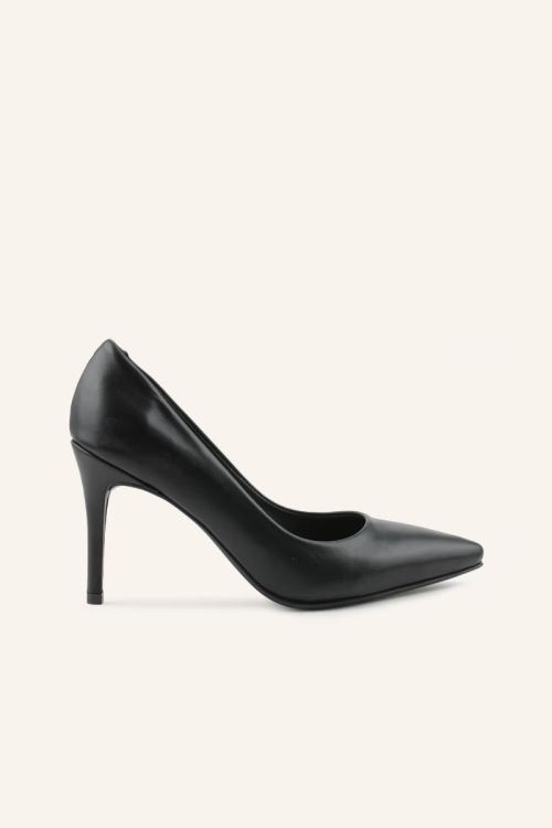 Siyah Deri Stiletto 