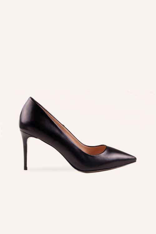 Siyah Deri Mini Stiletto