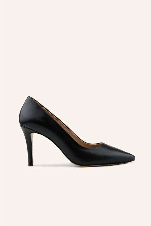 Siyah Deri Stiletto 