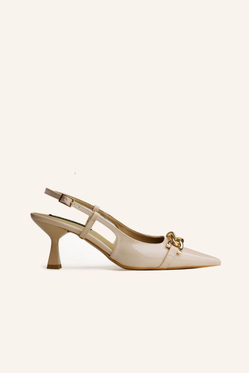 Ten Rugan Zincir Detaylı Stiletto Ayakkabı 