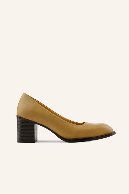 Vizon Deri Topuklu Ayakkabı