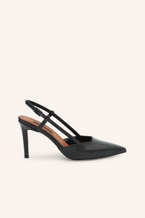 Siyah Rugan Noor Topuklu Ayakkabı 